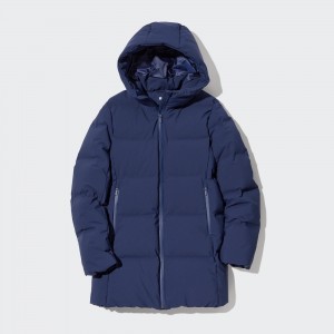Chaquetas Uniqlo Seamless Down Short Coat Mujer Azules | 130-YOXBHF