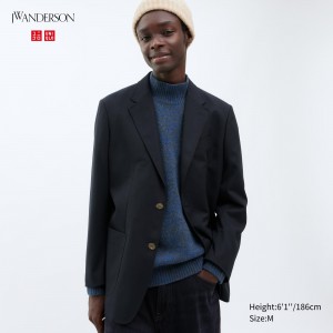 Chaquetas Uniqlo Tailored Jacket Hombre Azul Marino | 748-TWXZMI