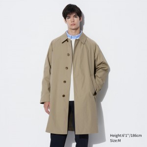 Chaquetas Uniqlo Two Way Single Breasted Coat Hombre Beige | 496-SCXKPE