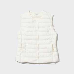 Chaquetas Uniqlo Ultra Light Down Compact Vest Mujer Blancas | 594-MTQKCE