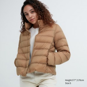 Chaquetas Uniqlo Ultra Light Down Jacket Mujer Beige | 216-GRXEOS