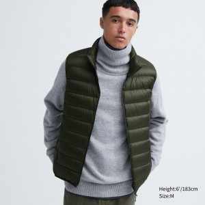 Chaquetas Uniqlo Ultra Light Down Quilted Vest Hombre Verde Oliva | 832-RZSDXM