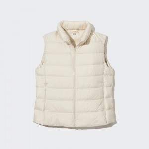Chaquetas Uniqlo Ultra Light Down Vest Mujer Blancas | 792-JTUEWG