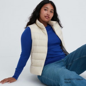 Chaquetas Uniqlo Ultra Light Down Vest Mujer Blancas | 408-UPIYNM