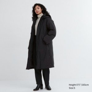 Chaquetas Uniqlo Ultra Warm Hybrid Down Long Coat Mujer Negras | 712-FTRYKU