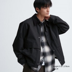 Chaquetas Uniqlo Utility Short Blouson Jacket Hombre Negras | 678-MLRCUZ