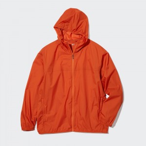 Chaquetas Uniqlo Uv Protection Pocketable Parka Hombre Naranjas | 650-SAIQBY