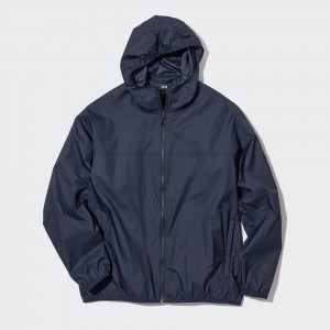 Chaquetas Uniqlo Uv Protection Pocketable Parka Hombre Azul Marino | 186-POANYR