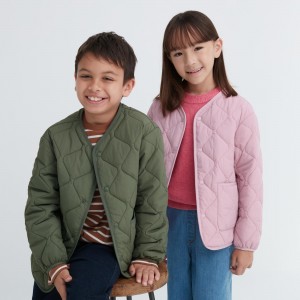 Chaquetas Uniqlo Warm Padded Washable Jacket Water Repellent Niños Verde Oliva | 534-CKPQTH