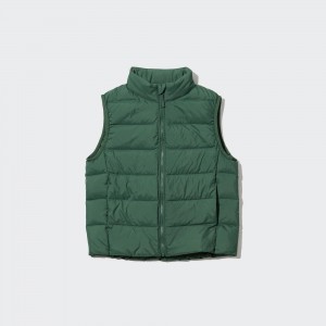 Chaquetas Uniqlo Warm Padded Washable Vest Water Repellent Niños Verde | 764-MXAPGV