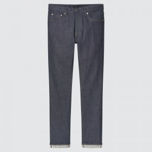 Jeans Uniqlo Selvedge Stretch Slim Fit Jeans 2021 Season Hombre Azul Marino | 367-CSTJUX