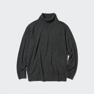 Jerséis Uniqlo 100pct Cashmere Turtleneck Jumper Hombre Gris Oscuro | 423-CRYAZI