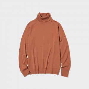 Jerséis Uniqlo 100pct Extra Fine Merino Turtleneck Jumper Mujer Naranjas | 540-ZJOUTI