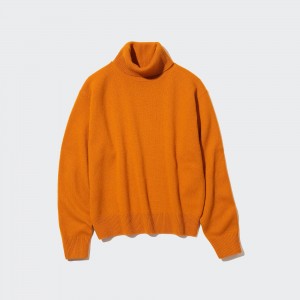 Jerséis Uniqlo Premium Lambswool Turtleneck Jumper Mujer Naranjas | 594-VMFWSL