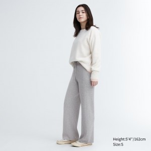 Jerséis Uniqlo Washable Knit Ribbed Trousers Mujer Gris | 089-ATYORP