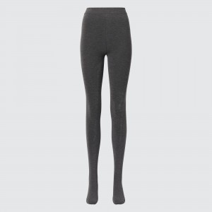 Mallas Uniqlo Heattech Extra Warm Pile Lined Thermal Tights Mujer Gris Oscuro | 569-AVXQHI