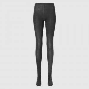 Mallas Uniqlo Heattech Knitted Thermal Tights Mujer Gris Oscuro | 732-VRPOBQ