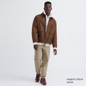 Pantalon Jogger Uniqlo Washed Jersey Ankle Length Joggers Hombre Beige | 859-GXOPQV