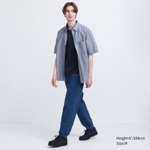 Pantalon Jogger Uniqlo Washed Jersey Denim Look Joggers Hombre Azules | 780-GAHIOZ
