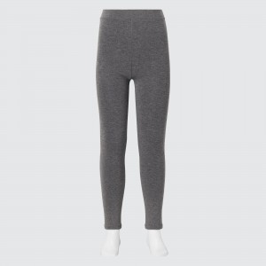 Pantalones Jogger Uniqlo Girls Heattech Extra Warm Pile Lined Leggings Niños Gris | 043-JSNCVR