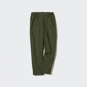 Pantalones Jogger Uniqlo Stretch Warm Lined Baker Trousers Niños Verde Oliva | 920-IATOWG