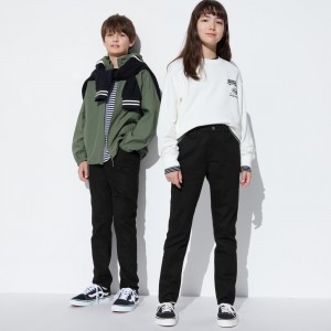 Pantalones Jogger Uniqlo Ultra Stretch Slim Fit Jeans Niños Negras | 380-DLJARH