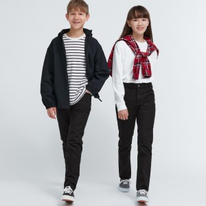 Pantalones Jogger Uniqlo Ultra Stretch Soft Jeans Niños Negras | 206-PETQLD