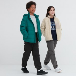 Pantalones Jogger Uniqlo Warm Stretch Lined Joggers Niños Negras | 190-KASQXZ