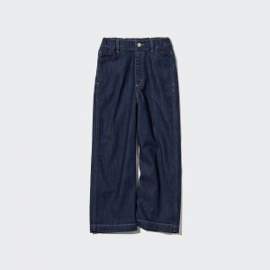 Pantalones Jogger Uniqlo Wide Straight Leg Jeans Niños Azules | 975-UKLCVO