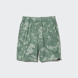 Pantalones Uniqlo Dry Stretch Leaf Print Easy Shorts Hombre Verde | 132-HYPNOB