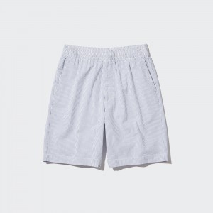 Pantalones Uniqlo Dry Stretch Seersucker Easy Shorts Hombre Azules | 215-JLIPDM