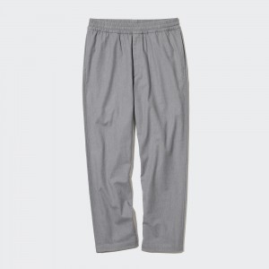 Pantalones Uniqlo Flannel Ankle Length Trousers Hombre Gris | 271-QOPXEF