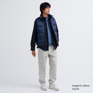 Pantalones Uniqlo Heattech Pile Lined Joggers Hombre Gris | 274-KNPMYZ