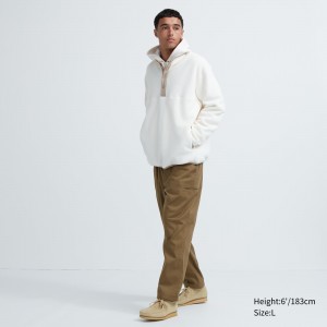 Pantalones Uniqlo Heattech Warm Lined Trousers Short Hombre Marrones | 694-HMLNQY