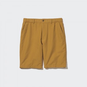 Pantalones Uniqlo Linen Blend Shorts Hombre Moutarde | 105-RUGIAO