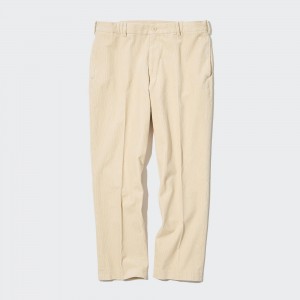 Pantalones Uniqlo Smart Corduroy Ankle Length Trousers Hombre Beige | 610-VUZDLF