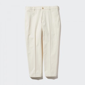Pantalones Uniqlo Smart Cotton Ankle Length Trousers Long Hombre Blancas | 978-PHQUNE