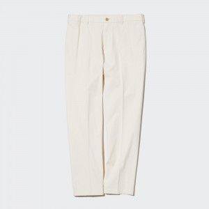 Pantalones Uniqlo Smart Cotton Ankle Length Trousers Long Hombre Blancas | 461-LZGJTO