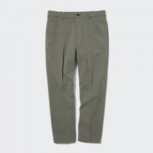 Pantalones Uniqlo Smart Cotton Ankle Length Trousers Hombre Verde Oliva | 437-RYVWTC