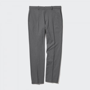Pantalones Uniqlo Smart Ultra Stretch Ankle Length Trousers Long Hombre Gris | 051-EDLOJU