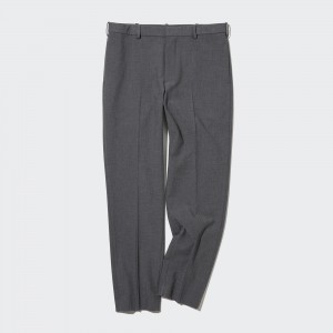 Pantalones Uniqlo Smart Wool Like Ankle Length Trousers Long Hombre Gris | 198-CGBYAW