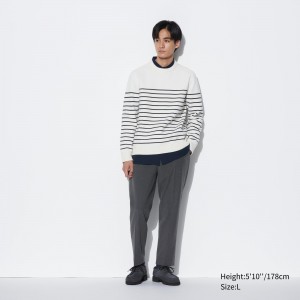Pantalones Uniqlo Smart Wool Like Ankle Length Trousers Hombre Gris | 175-GVIXUK