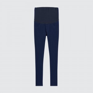 Ropa de Premamá Uniqlo Ultra Stretch Maternity Denim Leggings Mujer Azules | 492-ALJHYG