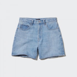Short Uniqlo Denim Shorts Mujer Azules | 093-ZOHSWX