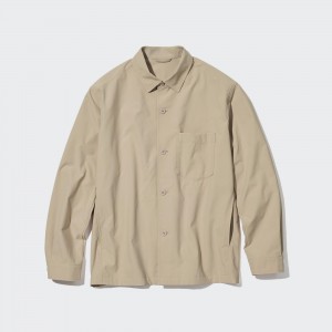 Sobrecamisa Uniqlo Airsense Ultra LighT-Shirt Jacket Hombre Beige | 341-IMLJVR