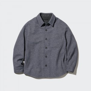Sobrecamisa Uniqlo Overshirt Jacket Hombre Gris | 142-SFEZPJ