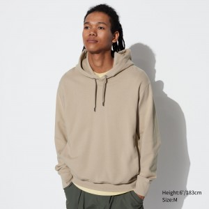 Sudadera con Capucha Uniqlo Pullover Hoodie Hombre Beige | 128-MHGETU