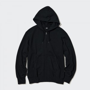 Sudadera con Capucha Uniqlo Sweat Zipped Hoodie Hombre Negras | 709-SPODHQ