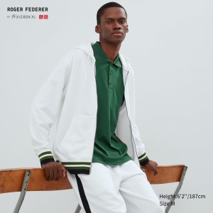 Sudadera con Capucha Uniqlo Sweat Zipped Hoodie Hombre Blancas | 947-VJMQCF