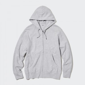 Sudadera con Capucha Uniqlo Sweat Zipped Hoodie Hombre Gris | 491-MHKDNZ